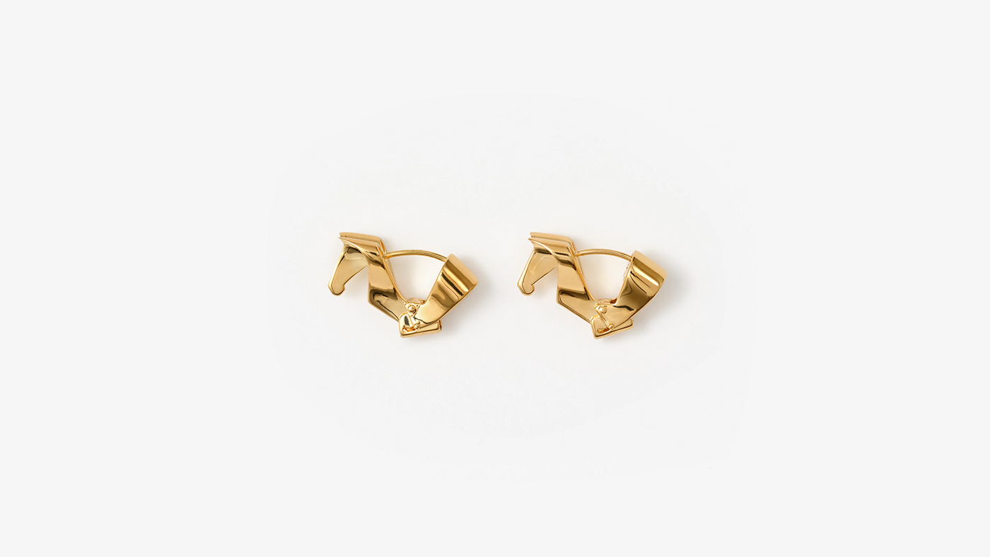 Burberry horse hoop earrings
