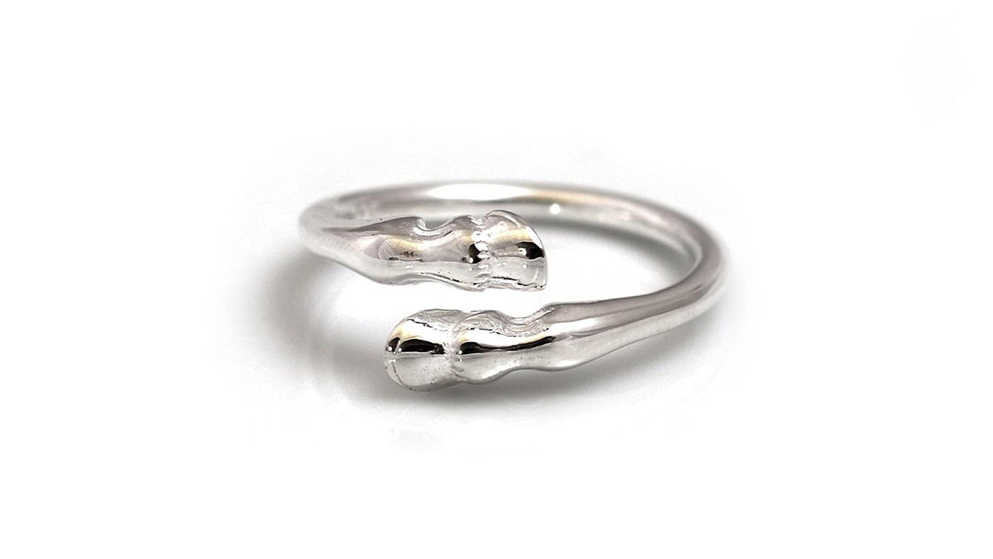 Hiho Silver Adjustable Hoof Ring equestrian jewellery