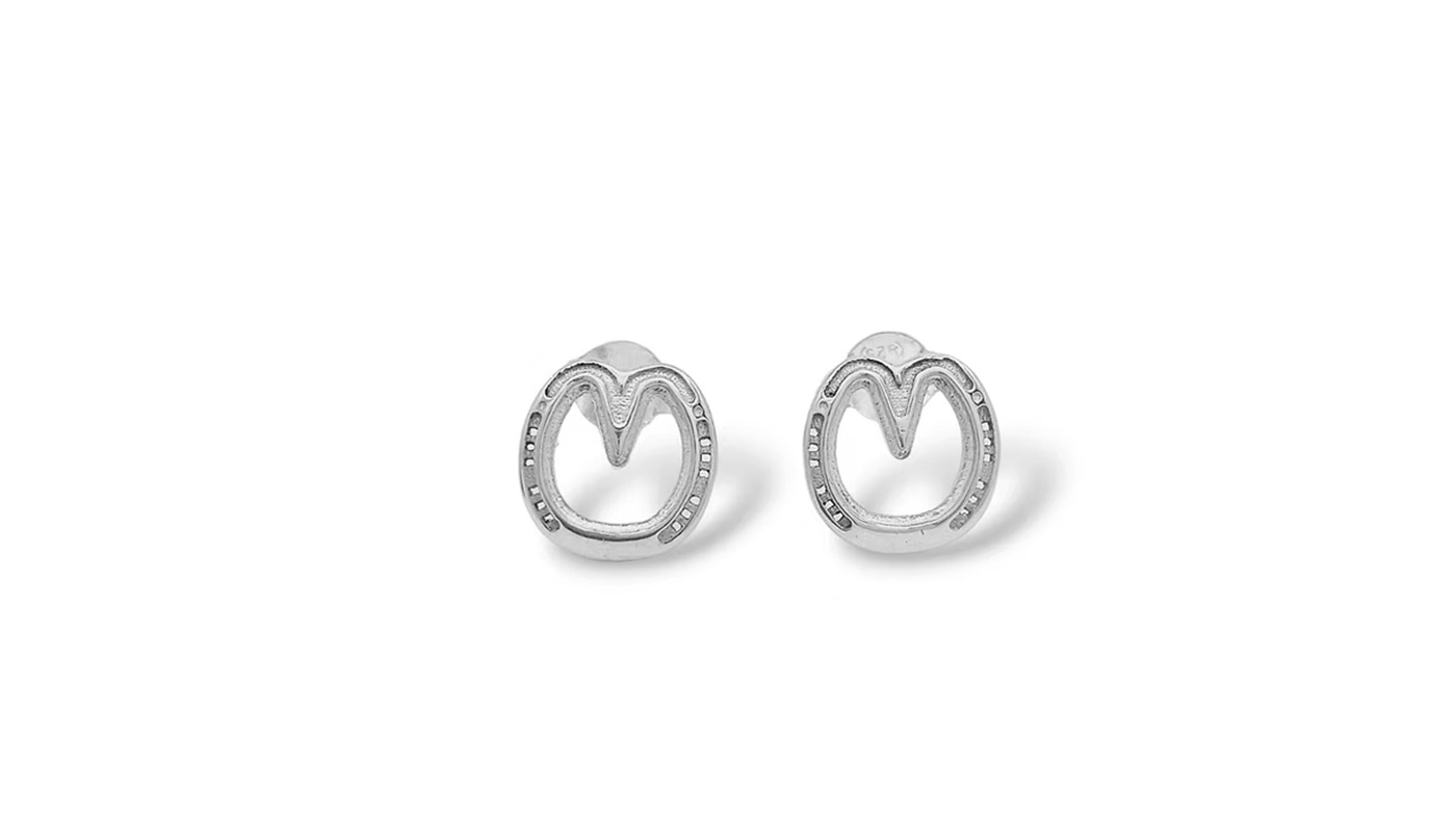 Heart Horse Equestrian Jewellery Heartbar horse shoe earrings