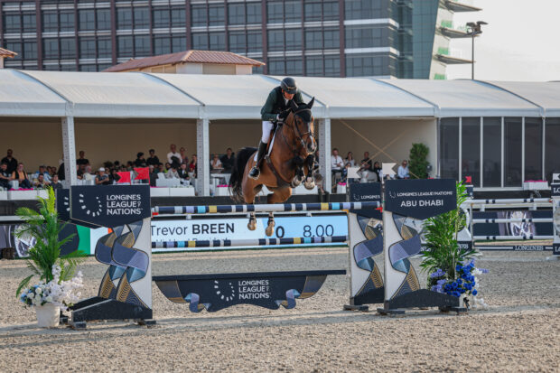 Trevor Breen and Highland President deliver one of Ireland's three double clears to secure victory in the opening leg of the Longines League of Nations in Abu Dhabi.