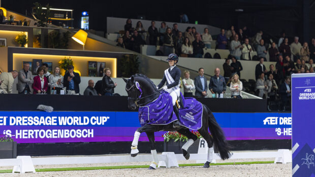Lottie Fry and Glamourdale take the Dutch Masters dressage World Cup leg in March 2025.