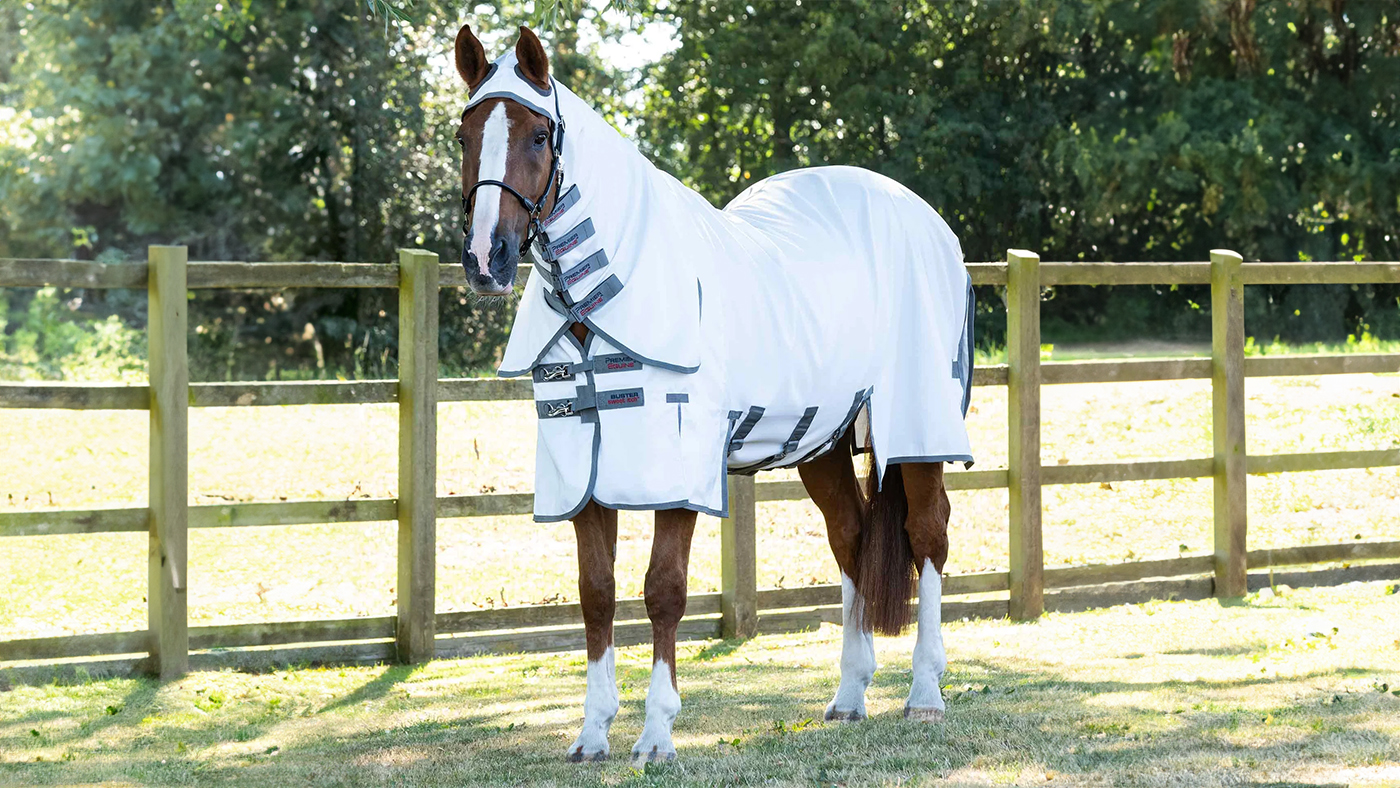 Sweet Itch Buster Fly Rug with Belly Flap White