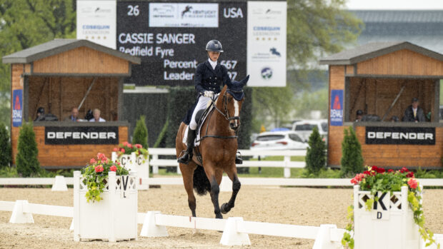 Cassie Sanger and Redfield Fyre at Kentucky Three Day Event 2025.