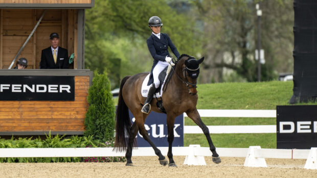 Lucienne Bellissimo and Dyri in the Kentucky Three-Day Event dressage 2025.