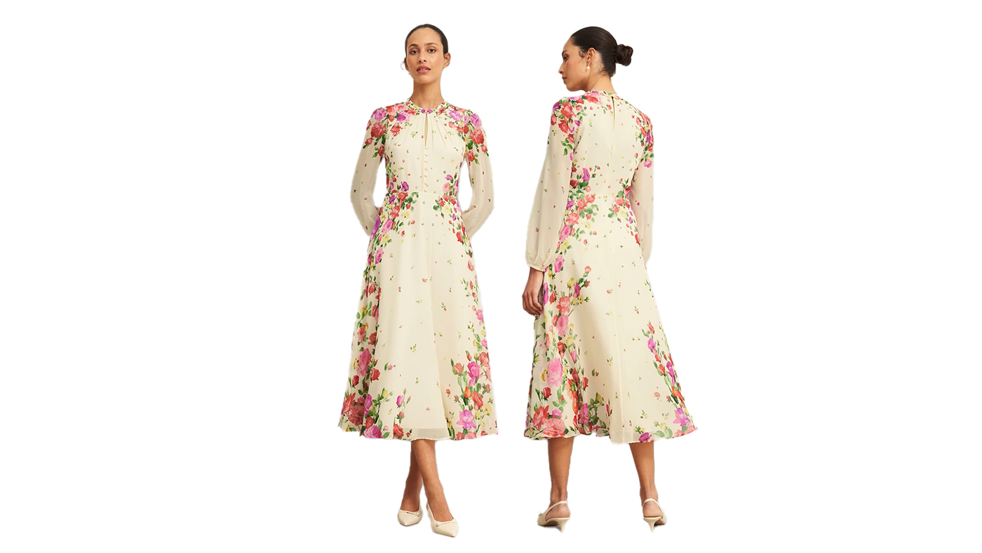 Hobbs Eva Floral Silk Dress