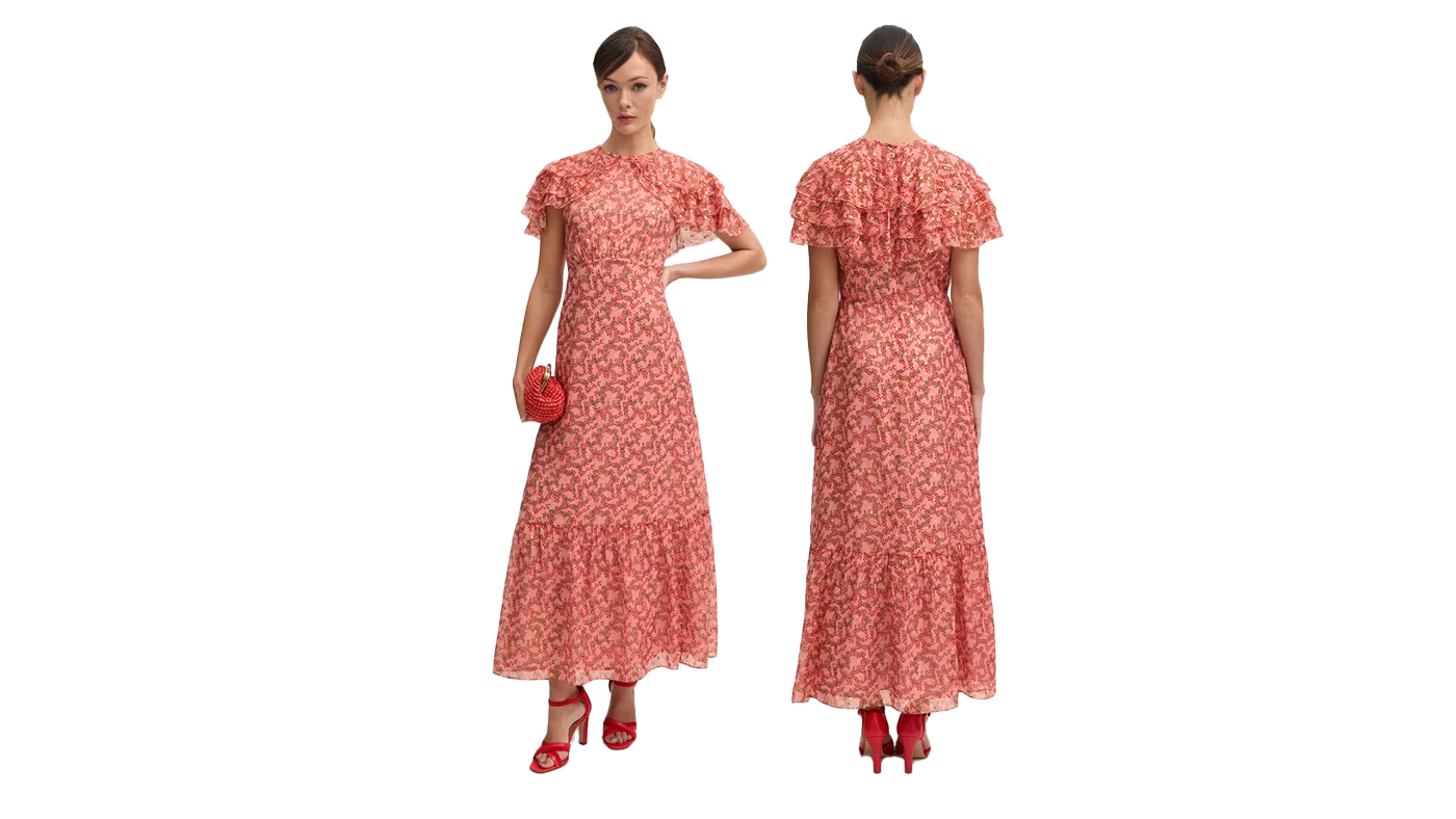 LK Bennett Billie Soft Pink Blossom Silk Print Dress