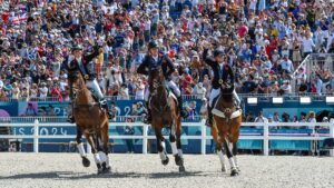 The Olympic gold medal-winning team at Paris. News on the LA28 Olympic equestrian venue, eventing’s inclusion, and more, is expected in the coming days.