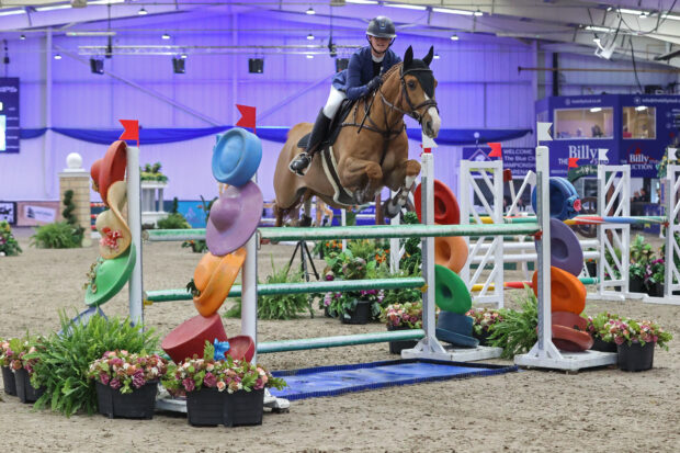 Louise McDonald and Fanta-Astic clear a controversial course set for the star final at the Blue Chip Winter Showjumping Championships.