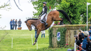 Monica Spencer riding Artist down a drop at Kentucky Three-Day Event 2025