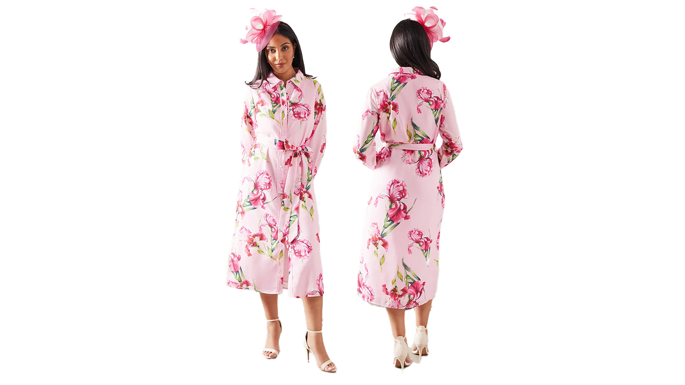 Wallis Petite Premium Floral Belted Shirt Dress