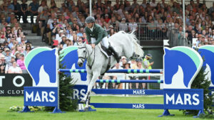 Austin O’Connor and Colorado Blue in the showjumping at Badminton Horse Trials 2025.