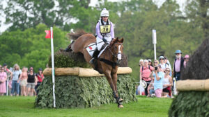 Gemma Stevens and CHilli Knight: Badminton horse trials cross-country