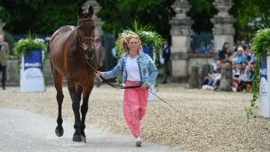 Ros Canter at Badminton 12 days after running London marathon