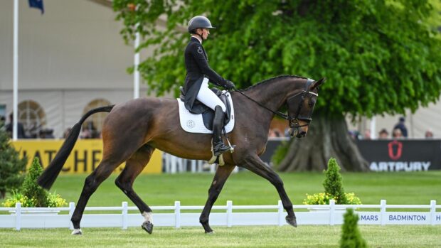 Samantha Cesnik and Graftango, pictured at Badminton Horse Trials 2025.