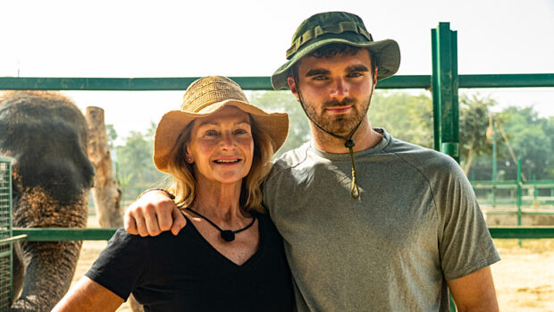 Pictured: the winners of BBC's Race Across the World, Caroline and Thomas Bridge.