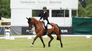 Tom Woodward and Low Moor Lucky in the 2025 Bramham Horse Trials dressage.