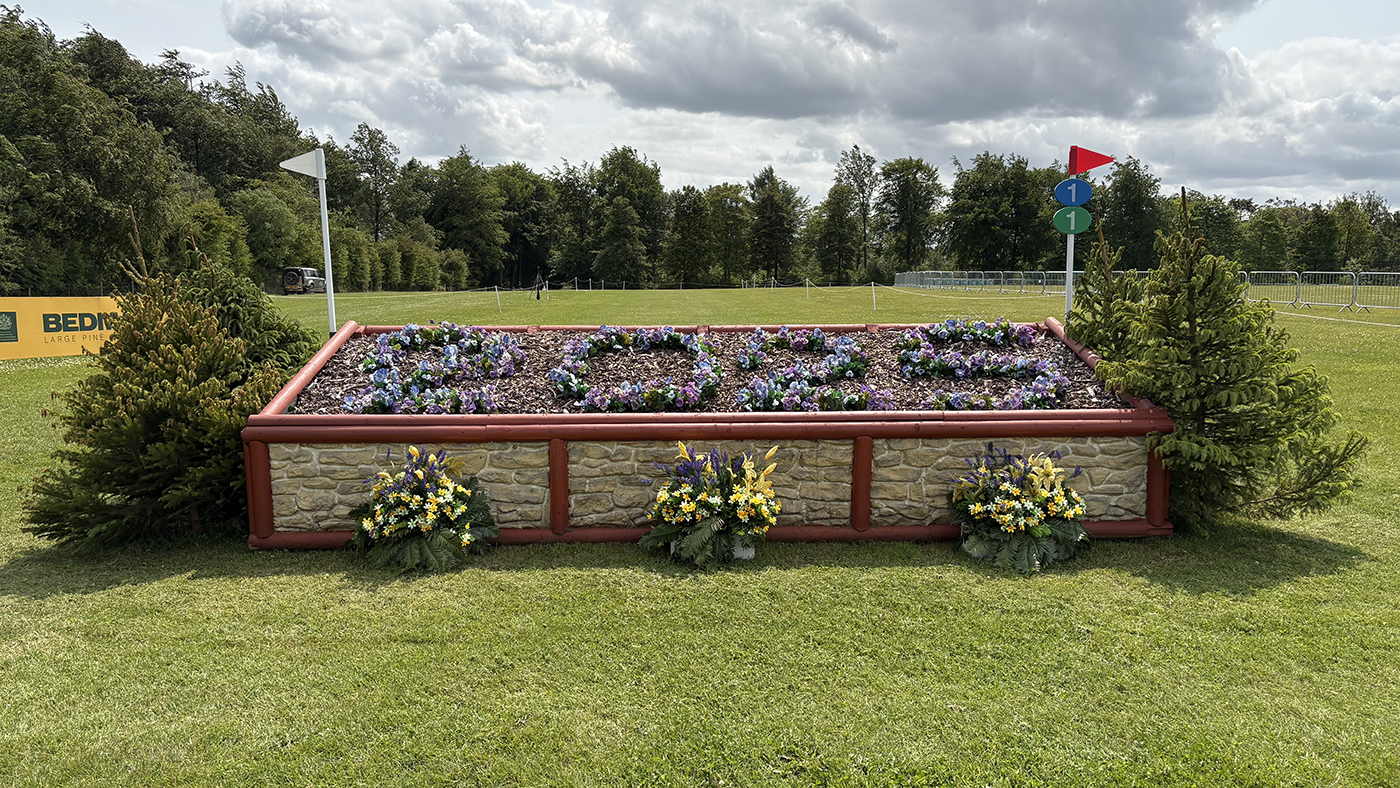 Bramham Horse Trials cross-country course 2025: fence 1