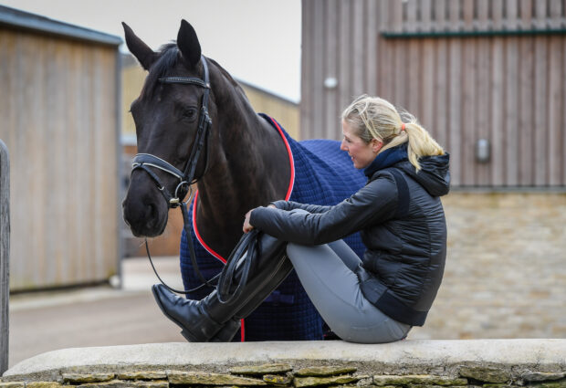 Laura Tomlinson with Rose of Bavaria at her yard