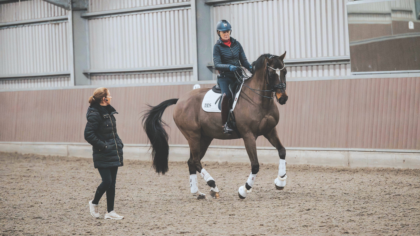 Nicola Naylor training dressage with Sarah Millis