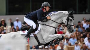 Donald Whitaker is one of four Brits to make it through to the European Showjumping Championships individual final second round.