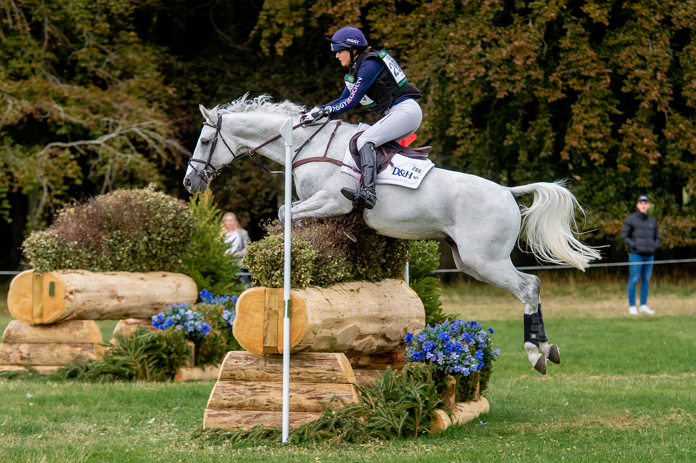 Halo takes the young horse class at Blenheim 2022 with Piggy March.