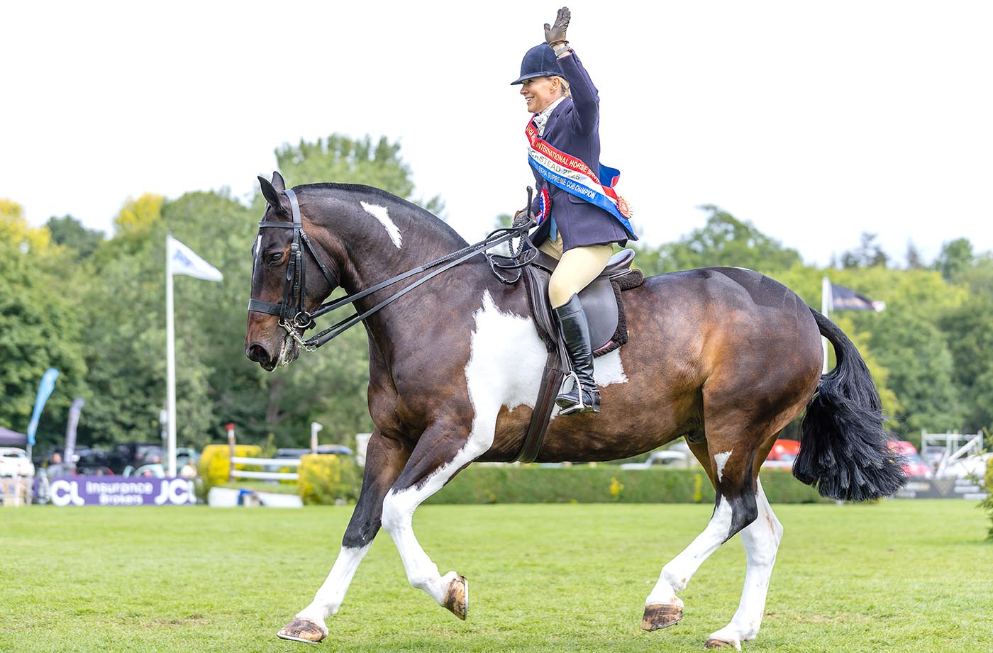 Danielle Heath and Mr Vincent top the Surrey Envelopes BSHA Supreme Cob championship