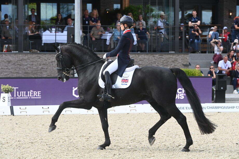Lottie Fry and Glamourdale in the grand prix at the European Dressage Championships – round-up