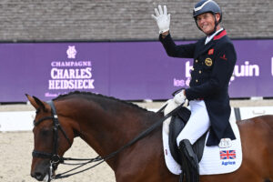 Carl Hester and Fame following their grand prix special test at the 2025 European Dressage Championships.