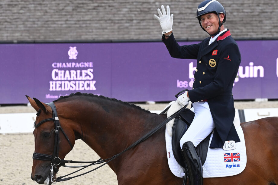 Carl Hester and Fame following their grand prix special test at the 2025 European Dressage Championships.