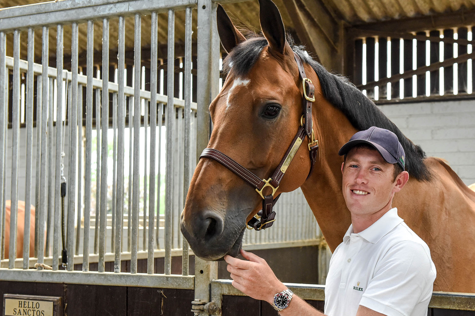 Scott Brash at home with Hello Sanctos, his "horse of a lifetime".