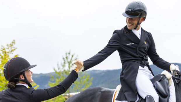 Justin Verboomen and Cathrine Laudrup-Dufour at the European Dressage Championships freestyle