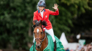 Laura Kraut and Bisquetta win the Dublin grand prix 2025.