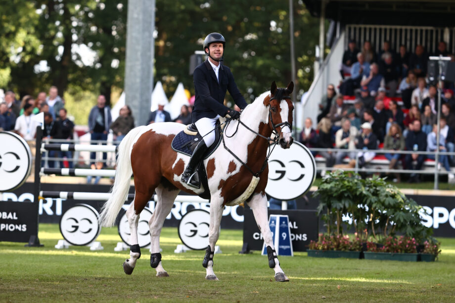 Gerit Nieberg and Ping Pong Van De Lentamel, winners of the Longines Global Champions Tour grand prix of Riesenbeck, Germany.