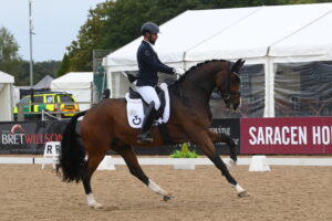 Dannie Morgan and Fever Tree win the Bret Willson International advanced medium gold title at the 2025 LeMieux National Dressage Championships.
