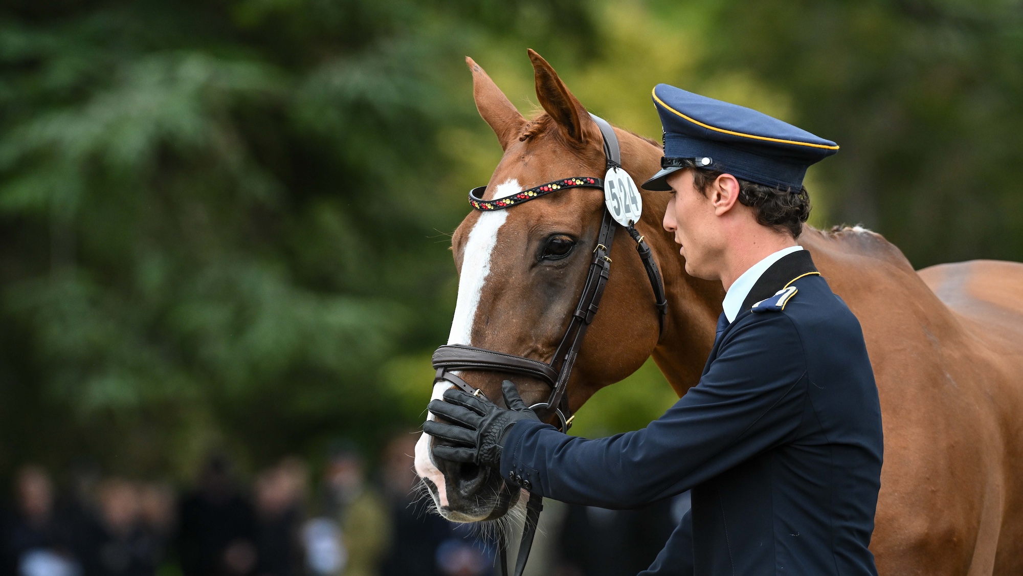 Calvin Böckmann and The Phantom of the Opera during the 1st Horse Inspection for the Agria FEI Eventing European Championship, Blenheim Palace. Held in the grounds of Blenheim Palace near Woodstock in Oxfordshire in the UK between 18th - 21st September 2025