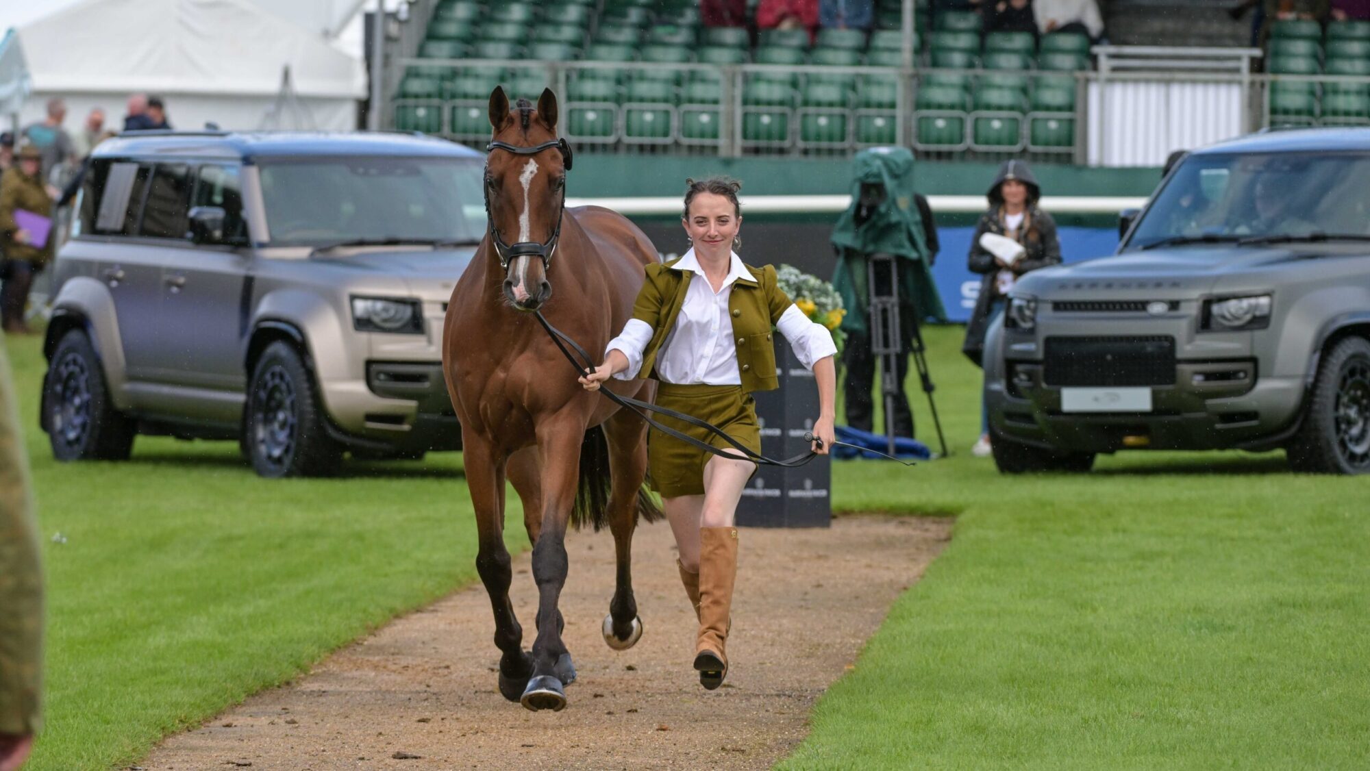Emma Thomas riding ICARUS X in the 1st Horse Inspections of the Defender Burghley Horse Trials, in the park land surrounding Burghley House near Stamford in Lincolnshire in the UK between 3rd - 7th September 2025