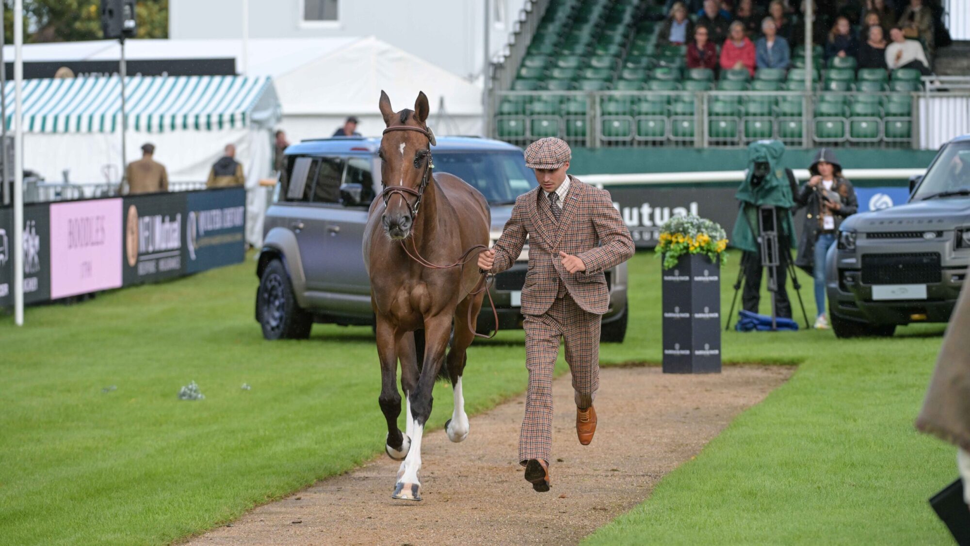 Gaspard Maksud riding ZARAGOZA II in the 1st Horse Inspections of the Defender Burghley Horse Trials, in the park land surrounding Burghley House near Stamford in Lincolnshire in the UK between 3rd - 7th September 2025