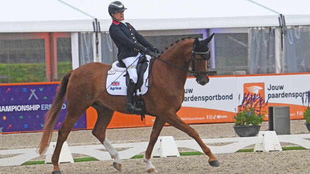 Pictured Britain's Jemima Green has won individual bronze at the 2025 European Para Dressage Championships.