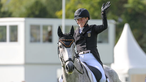 Malin Hansen-Hotopp and Carlitos Quidditch K in the Blenheim European Championships dressage
