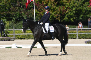 Pictured Britain's Mari Durward-Akhurst and Athene Lindebjerg claim bronze in the European Para Dressage Championships grade I freestyle.