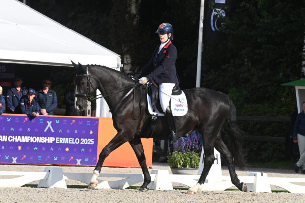 Pictured para dressage rider Mari Durward-Akhurst, has helped Britain to overnight silver at the European Para Dressage Championships.