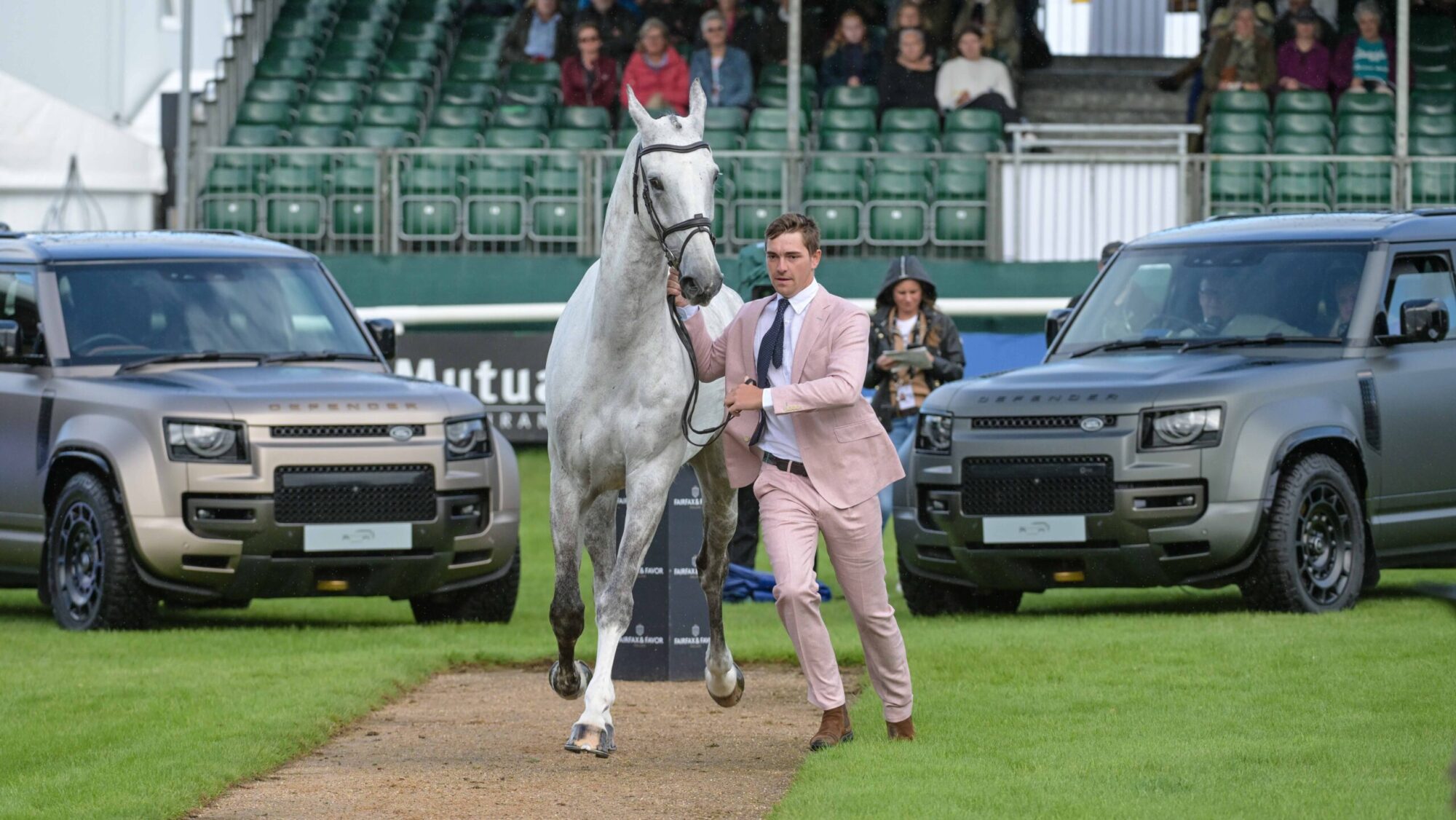 Burghley trot-up Max Warburton riding DEERPAIRC REVELRY in the 1st Horse Inspections of the Defender Burghley Horse Trials, in the park land surrounding Burghley House near Stamford in Lincolnshire in the UK between 3rd - 7th September 2025