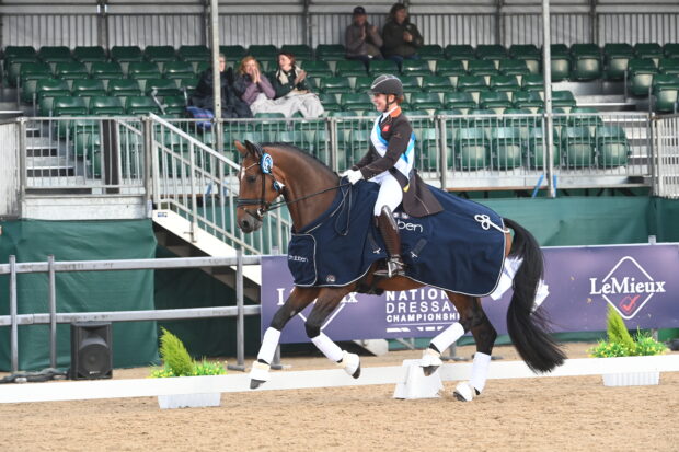 Becky Moody and Jack Diamond win the Stuebben inter II gold at the 2025 LeMieux National Dressage Championships.