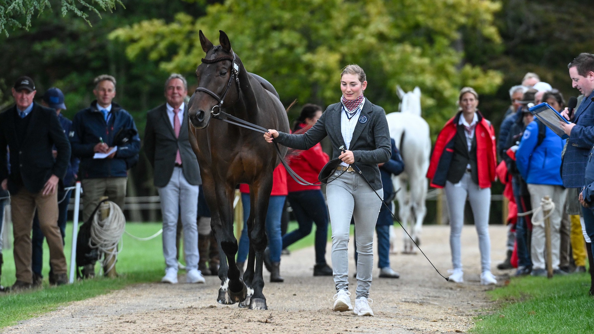 Nadja Minder and Toblerone during the 1st Horse Inspection for the Agria FEI Eventing European Championship, Blenheim Palace. Held in the grounds of Blenheim Palace near Woodstock in Oxfordshire in the UK between 18th - 21st September 2025