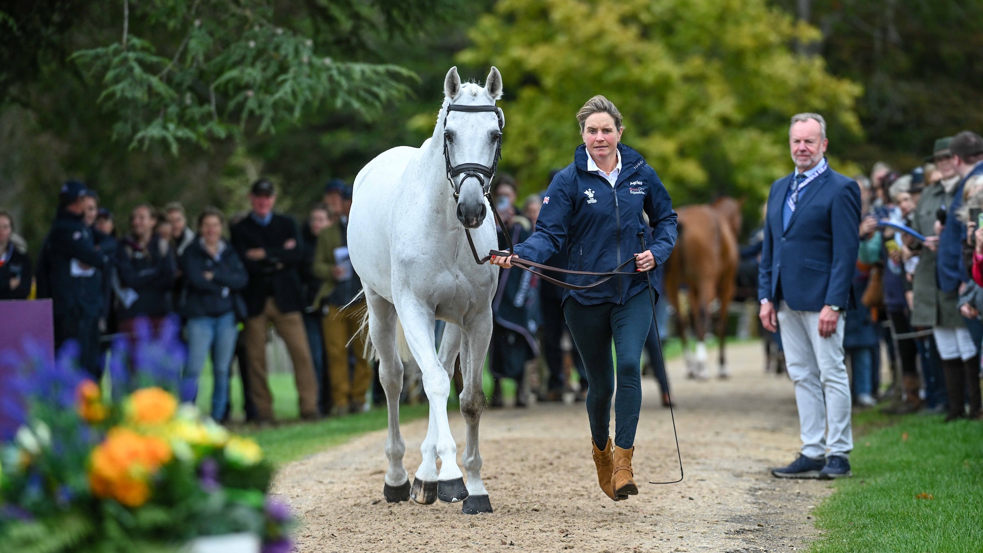 Piggy March and Halo during the 1st Horse Inspection for the Agria FEI Eventing European Championship, Blenheim Palace. Held in the grounds of Blenheim Palace near Woodstock in Oxfordshire in the UK between 18th - 21st September 2025