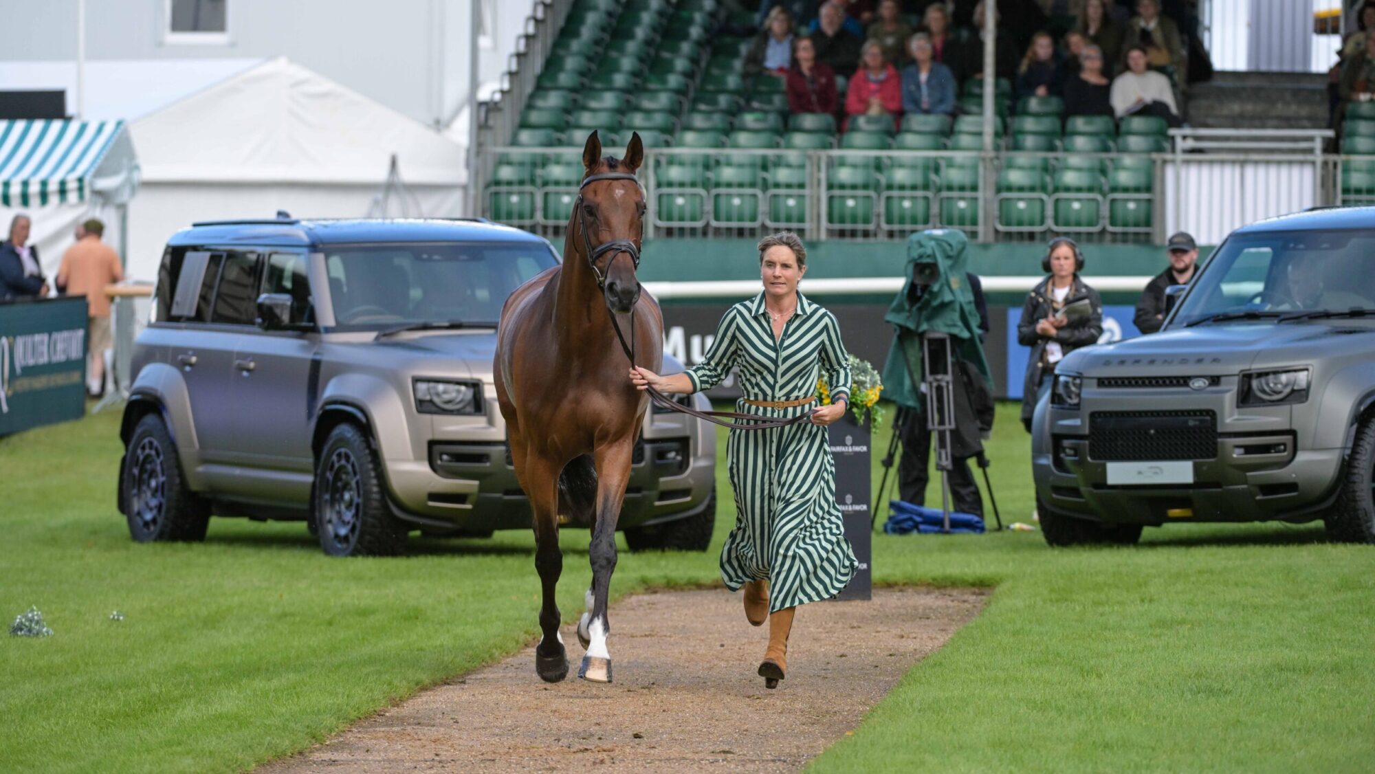 Piggy March riding MCS MAVERICK in the 1st Horse Inspections of the Defender Burghley Horse Trials, in the park land surrounding Burghley House near Stamford in Lincolnshire in the UK between 3rd - 7th September 2025