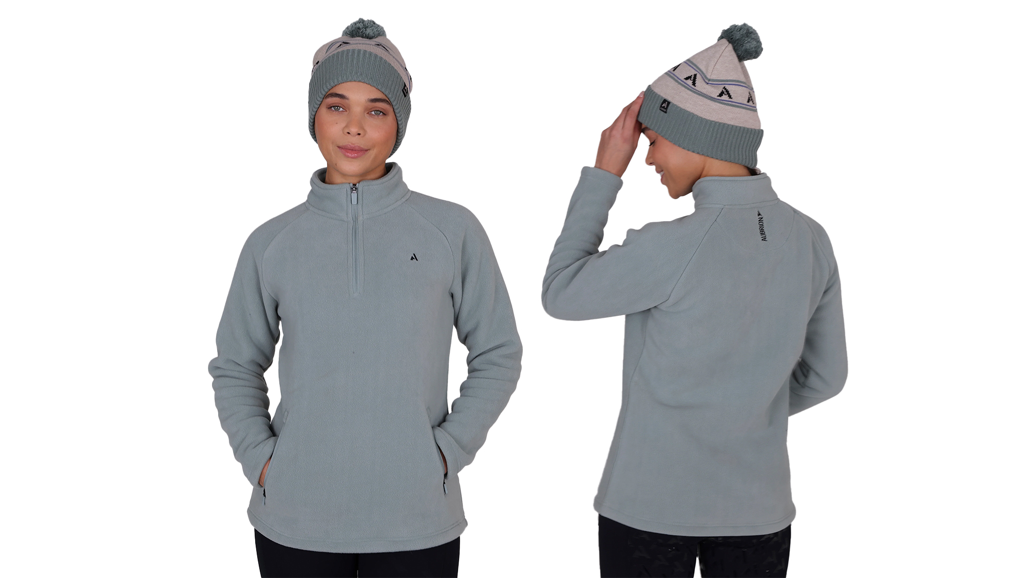 Shires Aubrion React Half Zip Fleece Sage