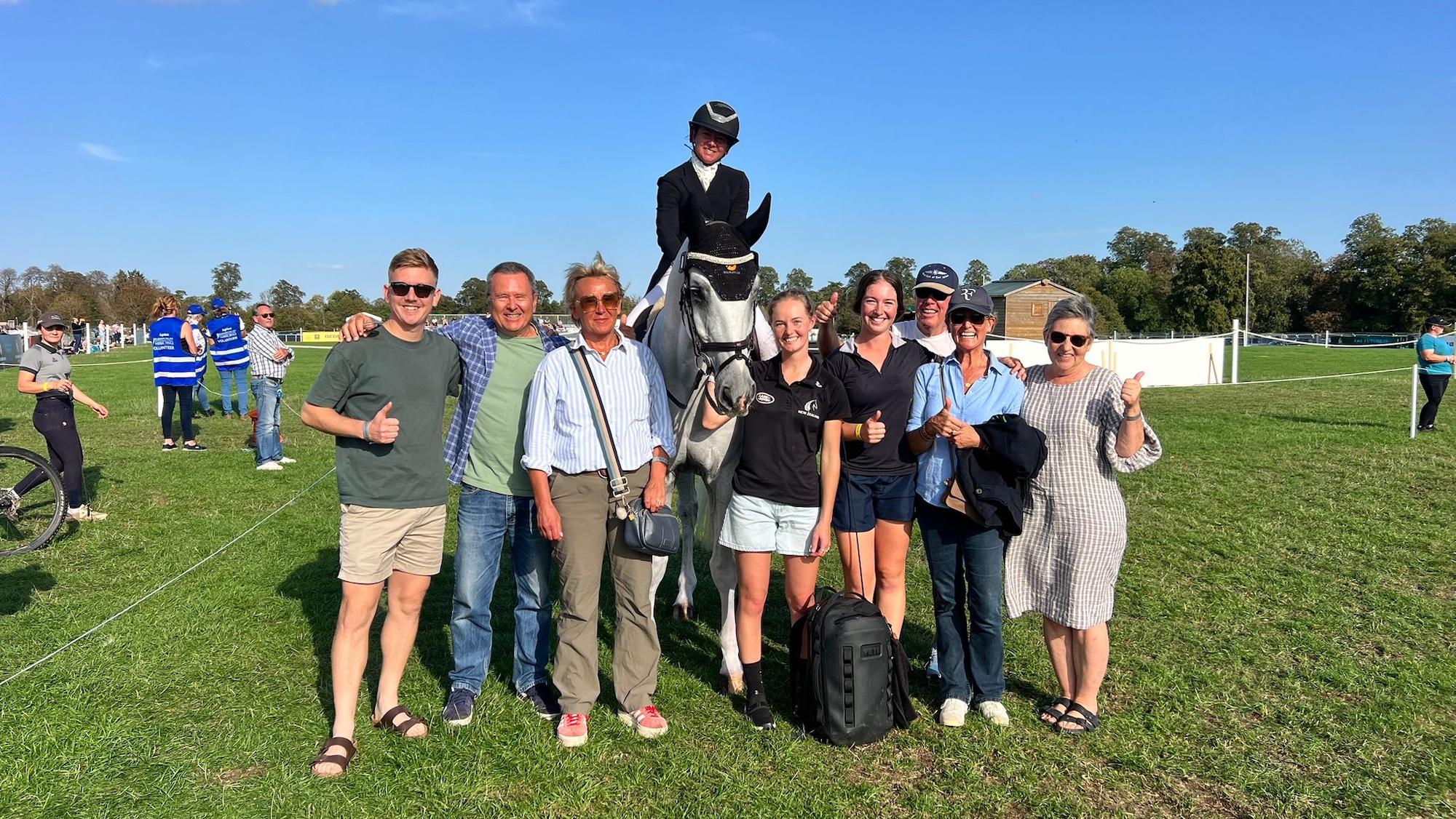 Sam Lissington and Quantas R after topping the Blenheim Horse Trials dressage results