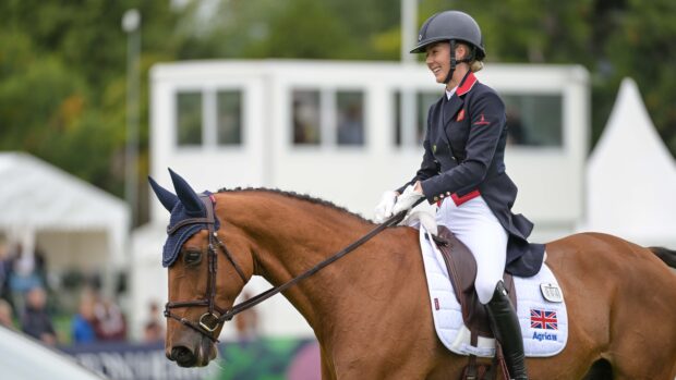 Yasmin Ingham and Rehy DJ after their Blenheim European Championships dressage test.
