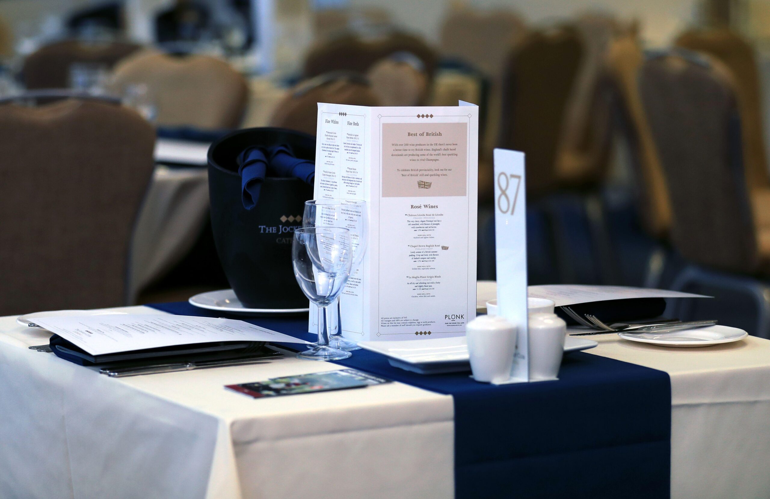 Tables setup in The Festival Restaurant at Cheltenham Racecourse
